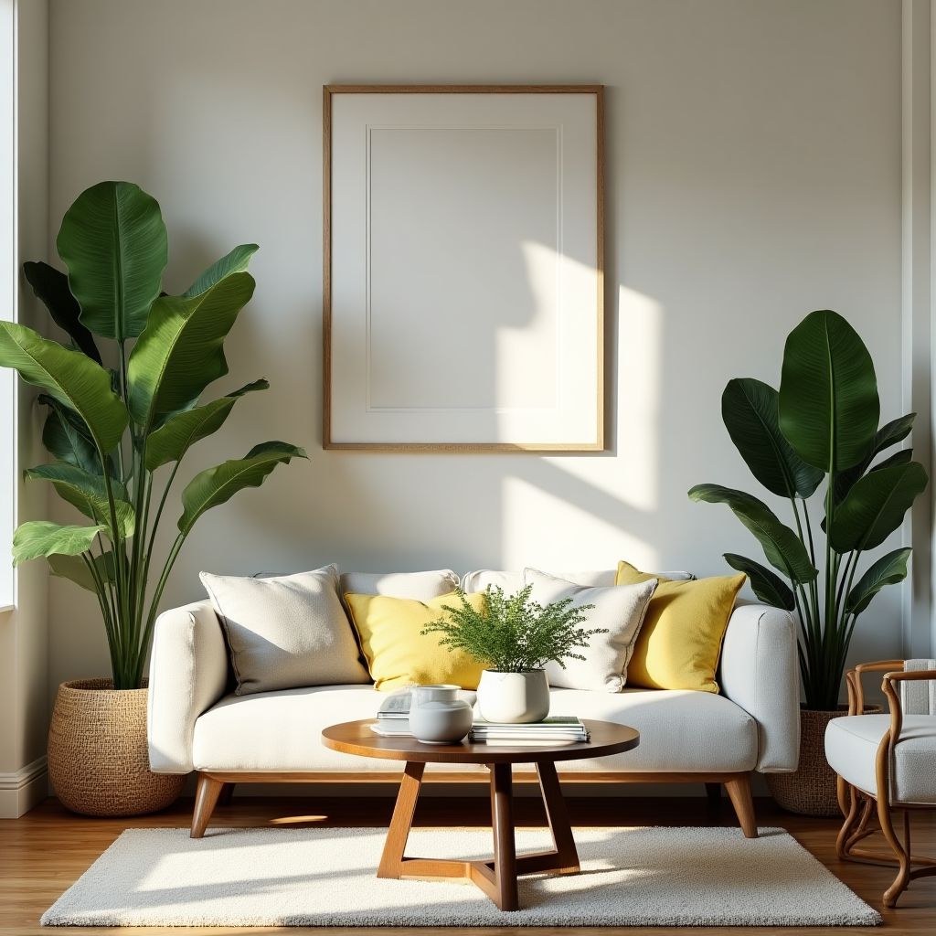 Salon moderne avec plantes