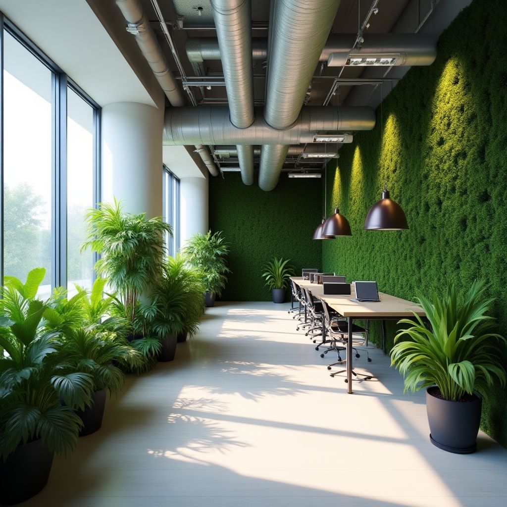 Bureau avec plantes